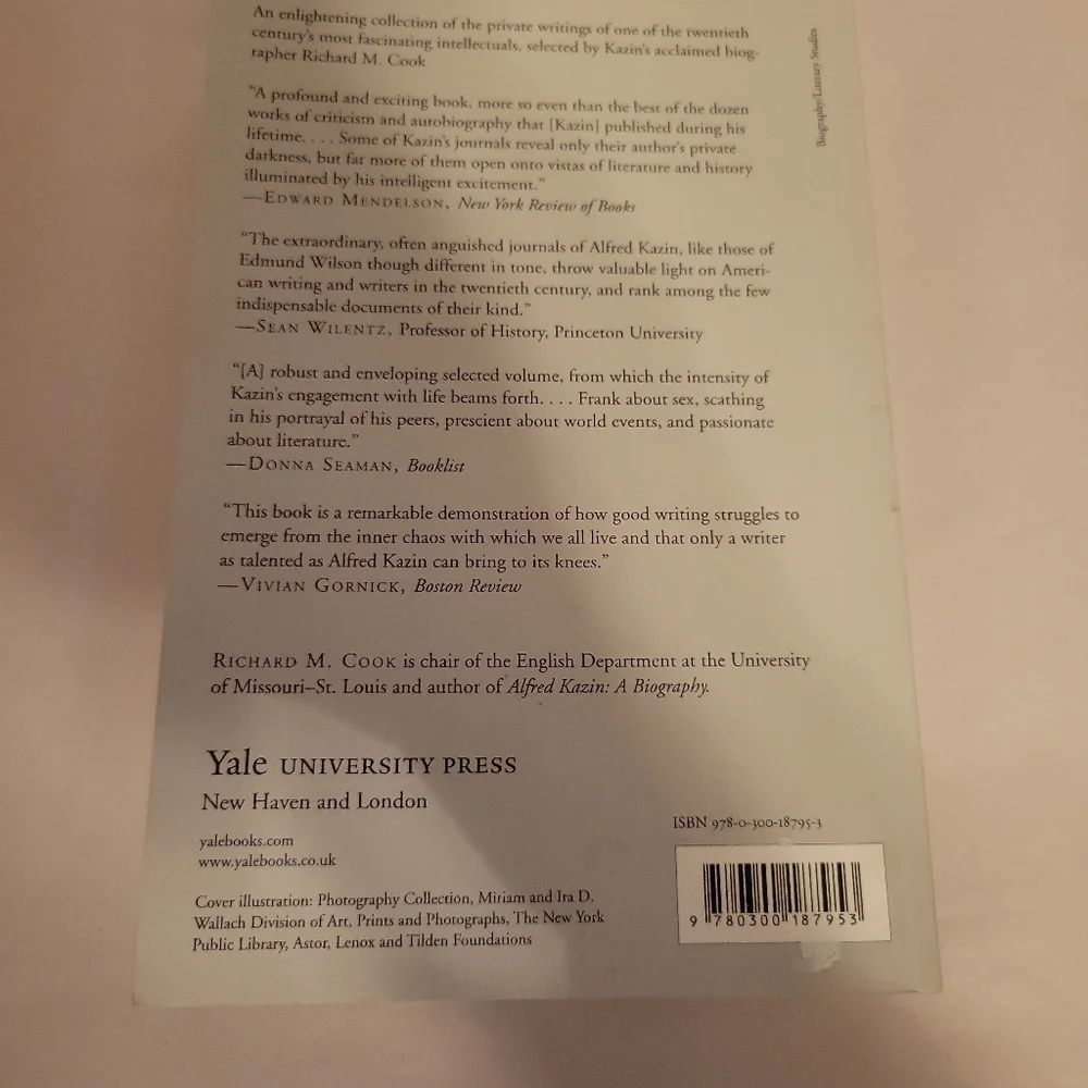 Alfred Kazin's Journals Book